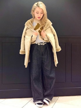 「Khaju（カージュ）のアイテム（その他アウター）」を使った、箕山さん（レディース・164cm）の秋コーディネート
