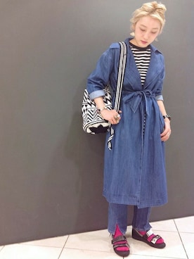 「Khaju（カージュ）のアイテム（その他アウター）」を使った、箕山さん（レディース・164cm）の春コーディネート