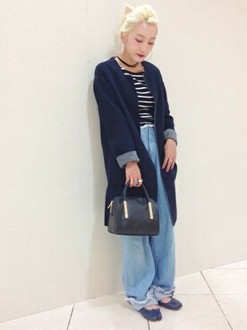 「Khaju（カージュ）のアイテム（その他アウター）」を使った、箕山さん（レディース・164cm）の秋コーディネート