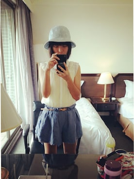 「nice claup」｜「アイテム（キャップ）」を使った、fangyuさん（レディース・160cm）の夏コーディネート