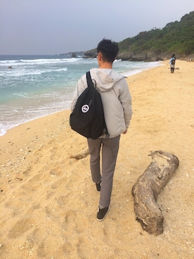 「HYPE（ハイプ）のアイテム（バッグ）」を使った、張銘瑋さん（メンズ・175cm）の冬コーディネート