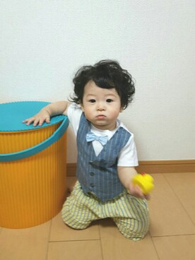 「ARIGATO（アリガトウ）のアイテム」を使った、mii🐥さん（キッズ・70cm）の夏コーディネート