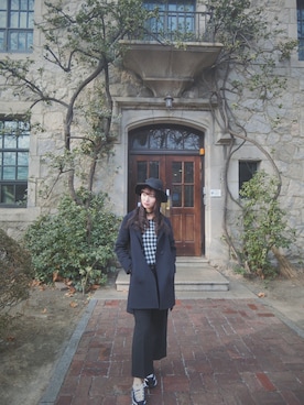 「MAISON MICHEL（メゾンミッシェル）のアイテム」を使った、小夏盼暑假さん（レディース・165cm）の冬コーディネート