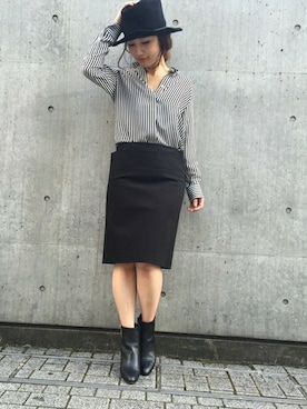 「アイテム（ブーティ）」を使った、IBUさん（レディース・161cm）の夏コーディネート