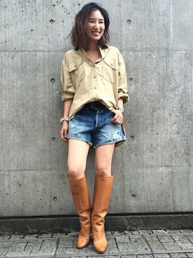 「Harpo（アルポ）のアイテム」を使った、IBUさん（レディース・161cm）の夏コーディネート