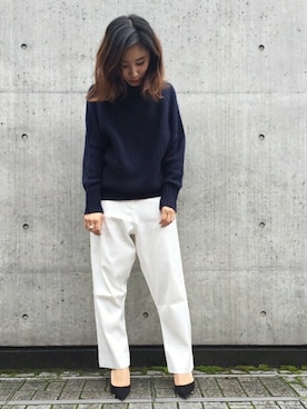 「CINOH（チノ）のアイテム（パンツ）」を使った、IBUさん（レディース・161cm）の秋コーディネート