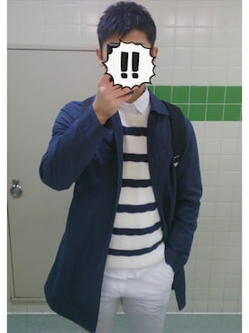 「アイテム（ステンカラーコート）」を使った、KDさん（メンズ・179cm・10代）の春コーディネート
