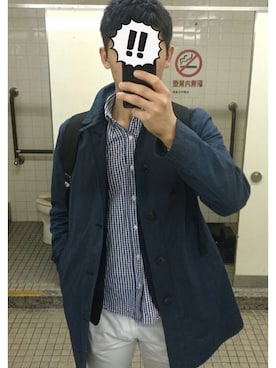 「COMME CA ISM（コムサイズム）のアイテム（ステンカラーコート）」を使った、KDさん（メンズ・179cm）の春コーディネート