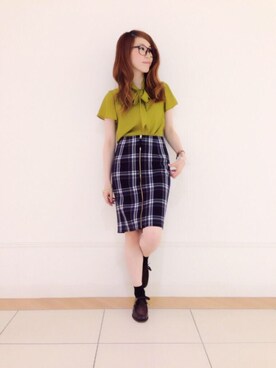 「ボウタイ」｜いっしーさん（レディース・159cm）の夏コーディネート