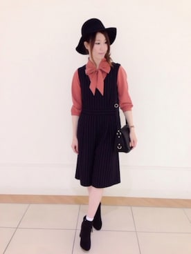 「laboratory work（ラボラトリーワーク）のアイテム（つなぎ/オールインワン）」を使った、いっしーさん（レディース・159cm）の秋コーディネート