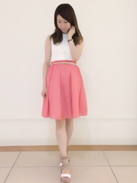 「オレンジスカート」｜いっしーさん（レディース・159cm）の春コーディネート