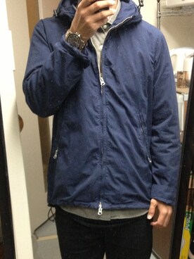 「NANO universe（ナノユニバース）のアイテム（マウンテンパーカー）」を使った、KuNiさん（メンズ・168cm）の冬コーディネート