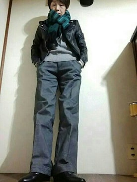 「アイテム（ライダースジャケット）」を使った、ヒロ🍀チャさん（レディース・158cm・50代）の秋コーディネート