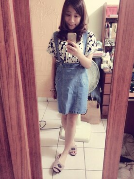 「flower」｜「アイテム（サロペット/オーバーオール）」を使った、Azaleaさん（レディース・155cm）の夏コーディネート