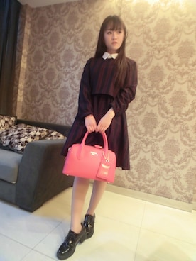 「PAGEBOY（ページボーイ）のアイテム（シャツワンピース）」を使った、RAMIさん（レディース・158cm）の春コーディネート