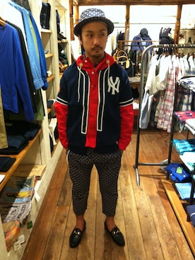 「アイテム（ハット）」を使った、naoto akibaさん（メンズ・173cm）の春コーディネート