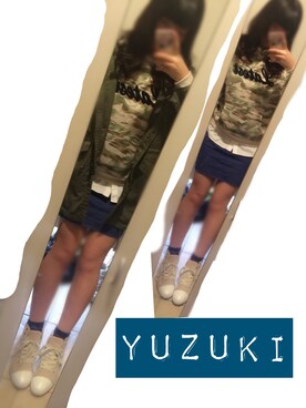 「スウェット×シャツ」｜「アイテム（モッズコート）」を使った、Yさん（レディース・168cm）の冬コーディネート