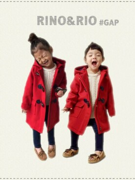 「GAP（ギャップ）のアイテム（ダッフルコート）」を使った、rinoさん（キッズ・90cm）の秋コーディネート