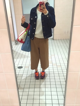 「AS KNOW AS plus（アズノゥアズプラス）のアイテム（デニムジャケット）」を使った、さとこさん（レディース・156cm）の春コーディネート