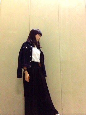 「AS KNOW AS plus（アズノゥアズプラス）のアイテム（デニムジャケット）」を使った、さとこさん（レディース・156cm）の春コーディネート