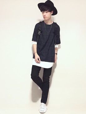 「ブラックウォッチ」｜「アイテム（腕時計）」を使った、tsUyOshIさん（メンズ・180cm）の秋コーディネート