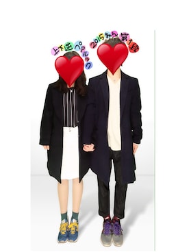 「カップル」｜「アイテム（チェスターコート）」を使った、雅哉さん（メンズ・164cm）の冬コーディネート