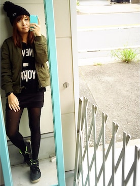 「coca（ANDEX shoes product）（コカ）のアイテム（Tシャツ/カットソー）」を使った、ペン子さん（レディース・157cm）の秋コーディネート