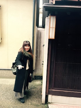 「w closet」｜「アイテム（チェスターコート）」を使った、ふわり。さん（レディース・149cm）の冬コーディネート