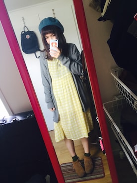 「BEAMS（ビームス）のアイテム（ピアス（両耳用））」を使った、ふわり。さん（レディース・149cm）の秋コーディネート