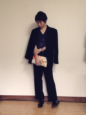 「Ann DEMEULEMEESTER（アンドゥムルメステール）のアイテム（テーラードジャケット）」を使った、あじぽんさん（メンズ・174cm）の夏コーディネート