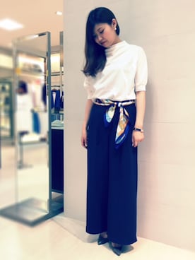 「アイテム（バングル/リストバンド）」を使った、RIKOさん（レディース・163cm・20代）の夏コーディネート