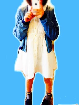 「AS KNOW AS PINKY（アズノゥアズピンキー）のアイテム（チュニック）」を使った、shiho oguraさん（レディース・155cm）の春コーディネート
