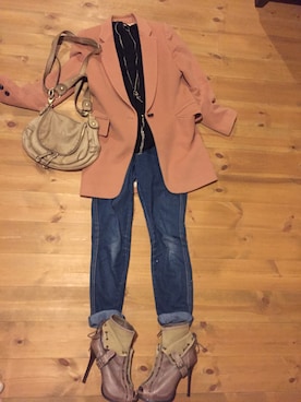 「ALDO（アルド）のアイテム（ブーティ）」を使った、k☺︎jimaさん（レディース・151cm）の冬コーディネート