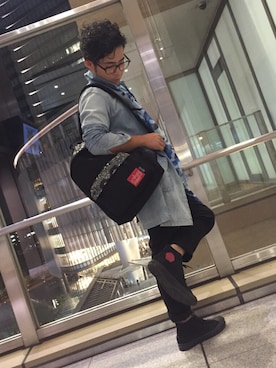 「KURO（クロ）のアイテム（その他アウター）」を使った、yoshitoさん（メンズ・163cm）の夏コーディネート