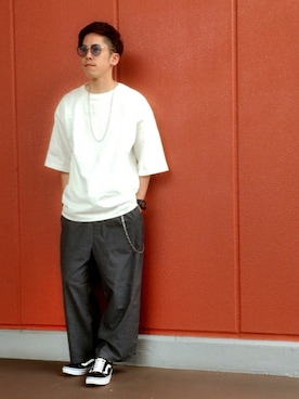 「WEGO（ウィゴー）のアイテム（スラックス）」を使った、しんごさん（メンズ・169cm）の夏コーディネート