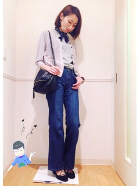 「NOMBRE IMPAIR（ノンブルアンペール）のアイテム（カーディガン/ボレロ）」を使った、m。さん（レディース・162cm）の春コーディネート