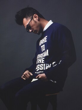 「DEEP BLUE（ディープブルー）のアイテム（ジャージ）」を使った、Jimmy lam さん（メンズ・177cm）の秋コーディネート