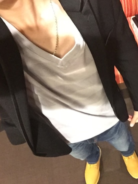 「JUNMEN（ジュンメン）のアイテム（パンツ）」を使った、すんぺーさん（メンズ・173cm）の秋コーディネート