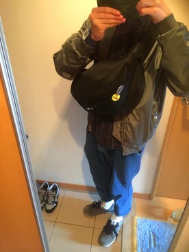 「DHOLIC（ディーホリック）のアイテム（ブルゾン）」を使った、わたがしさん（メンズ・170cm）の春コーディネート