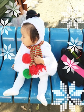 「雪だるま」｜「アイテム（その他）」を使った、はにりょさん（キッズ・80cm）の秋コーディネート