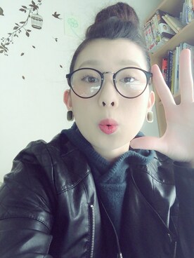 「GU（ジーユー）のアイテム（トップス、グリーン系）」を使った、aさん（レディース・152cm）の冬コーディネート