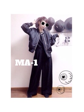 「真っ黒コーデ」｜「アイテム（その他アウター）」を使った、ハルさん（レディース・155cm）の秋コーディネート