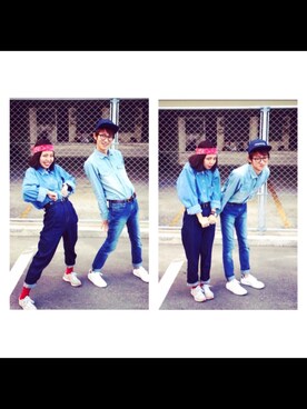 「マムジーンズ」｜ハルさん（レディース・155cm）の冬コーディネート