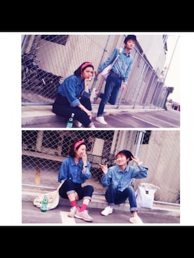 「マムジーンズ」｜ハルさん（レディース・155cm）の冬コーディネート