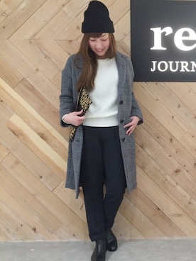 「relume」｜「アイテム（チェスターコート）」を使った、JOURNAL STANDARD relume　ららぽーと海老名店さん（レディース・160cm）の冬コーディネート