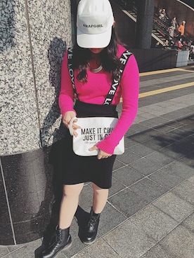 「ピンクニット」｜eeee_さん（レディース・167cm）の冬コーディネート