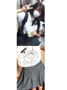 「UNDERCOVER（アンダーカバー）のアイテム（Tシャツ/カットソー、ホワイト系）」を使った、karennさん（レディース・168cm）の冬コーディネート