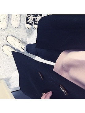 「A.P.C.（アーペーセー）のアイテム（デニムパンツ、ブラック系）」を使った、karennさん（レディース・168cm）の冬コーディネート