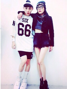 「UNIF（ユニフ）のアイテム（パンツ）」を使った、Joyceさん（メンズ・165cm）の春コーディネート