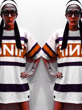 「UNIF（ユニフ）のアイテム（Tシャツ/カットソー）」を使った、Joyceさん（メンズ・165cm）の夏コーディネート